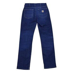 CARHARTT Straight Fit Dark Wash Casual Work Denim Pants Jeans Mens 30x32